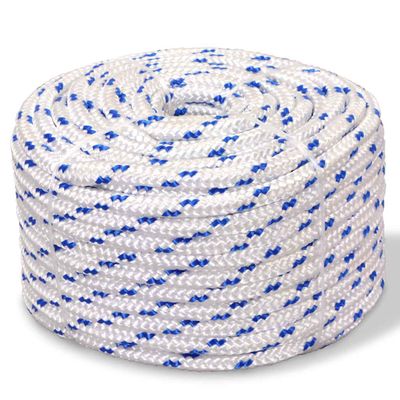 vidaXL Lodné lano, polypropylén, 10 mm, 50 m, biele