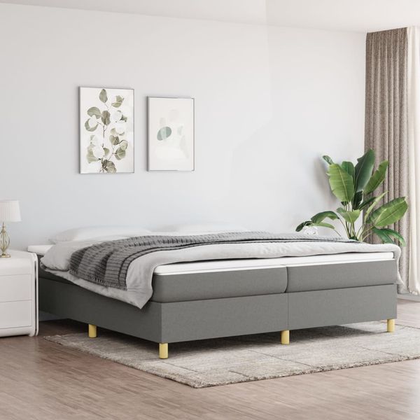 vidaXL Boxspring posteľ s matracom tmavosivá 200x200 cm látka