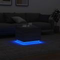 vidaXL Konferenčný stolík s LED svetlami sivý sonoma 50x50x40 cm
