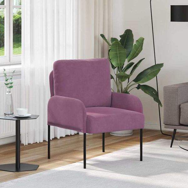 vidaXL Pohovky s vankúšom 55cm Fialová Preglejka