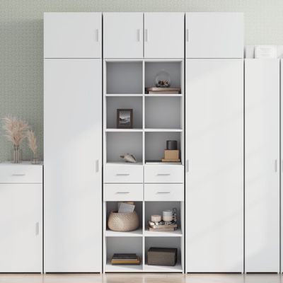 vidaXL Vysoká skrinka biela 70x42,5x185 cm kompozitné drevo