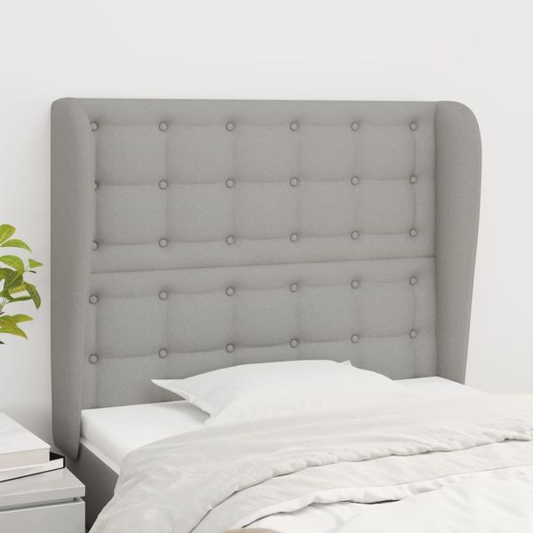 vidaXL Čelo postele so záhybmi bledosivé 83x23x118/128 cm látka
