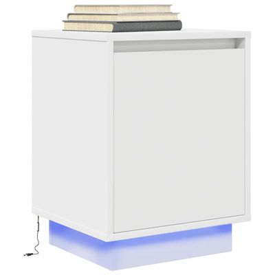 vidaXL Nočná skrinka s LED osvetlením Biela 38x34x50 cm