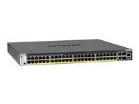 Prepínač - L3 - riadený - 2 x 10/100/1000/10000 + 2 x 10 Gigabit SFP+ + 48 x 10/100/1000 (PoE+) - prúdenie vzduchu spredu dozadu - Možnosť montáže do rozvádzača - PoE+ (480 W)