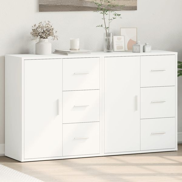 vidaXL Komody 2 ks biele 60x31x70 cm kompozitné drevo