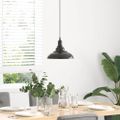 vidaXL Závesná lampa s nastaviteľnou výškou E27 lesklá čierna Ø 31 cm kovová
