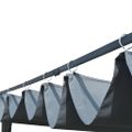 vidaXL Polyratanový altánok so strechou 400x400x200 cm sivo-antracitový