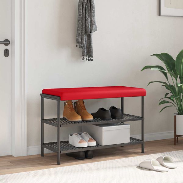 vidaXL Vankúš na lavičku Umelá koža Červená Hĺbka 35 cm