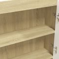 vidaXL Kúpeľňová zrkadlová skrinka 80x15x60 cm MDF biela a dubová