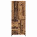 vidaXL Highboard Staré drevo 69,5 x 34 x 180 cm Kompozitné drevo