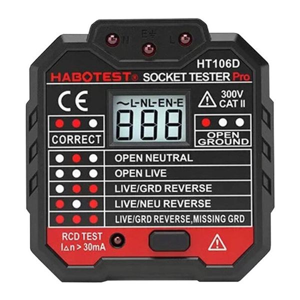 Skúšačka zásuviek s digitálnym displejom Habotest HT106D
