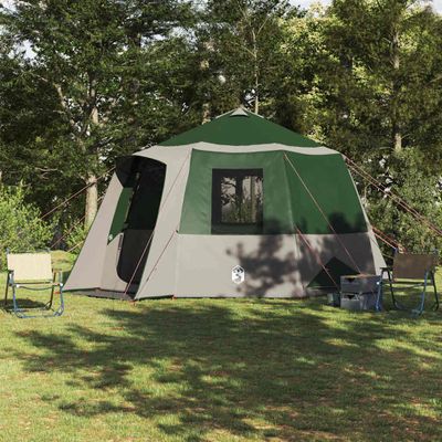 vidaXL Stan pre 12 osôb so strechou Zelená a biela 405 x 405 x 273 cm