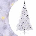 vidaXL Umelý vianočný stromček Biela 240 cm PVC a oceľ