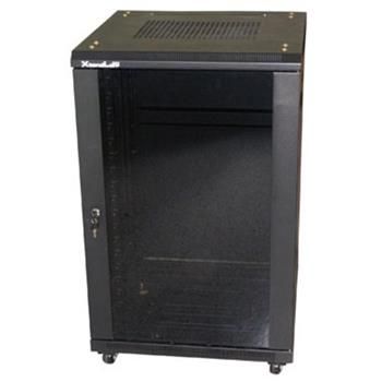 XtendLan 27U/600x800 stojanový, černý, skleněné dveře, plná záda Rozvadec, 19", stojanový, výška 27U, 600x800, sklenené dvere, kourové sklo, plná záda, perforovaný horní a spodní kryt, rozebírat