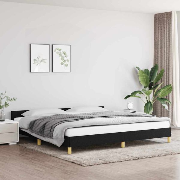 vidaXL Posteľ bez matraca čierny 200x200 cm látka