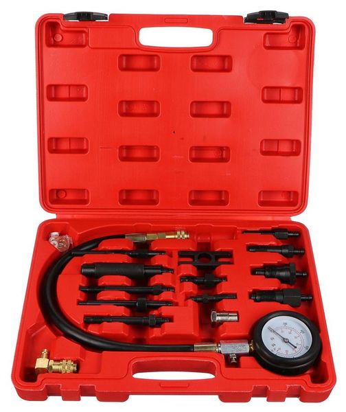Sada na testovanie kompresie naftových motorov MECHANIC ENGINE TESTER 23, 0-70bar, 23ks SIXTOL