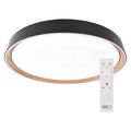 LED nástenné svietidlo ILVI, kruhové 30 W, stmievanie + CCT, čierna + drevo