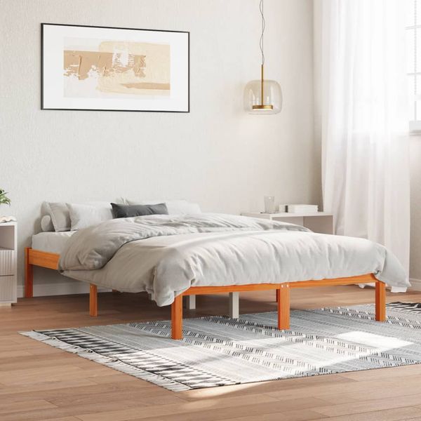 vidaXL Posteľ s matracom voskovo hnedá 120x200 cm masívna borovica