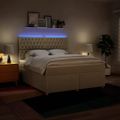 vidaXL Posteľný rám boxspring s matracom krémový 180x200 cm látka