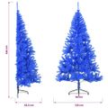 vidaXL Umelý vianočný polovičný stromček s podstavcom modrý 240cm PVC