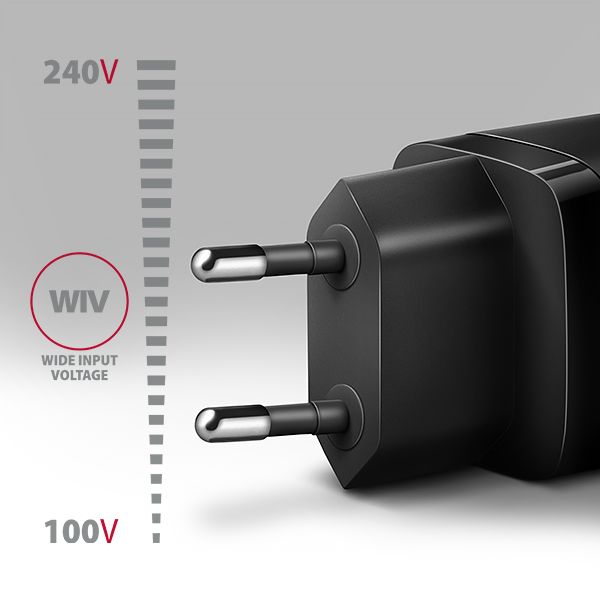AXAGON ACU-PD30, Sil nabíječka do sítě 30W, 1x port USB-C, PD3.0/PPS/QC4+/SFC/AFC/Apple, černá