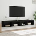 vidaXL TV skrinky s LED svetlami 2 ks čierne 100x30x30 cm