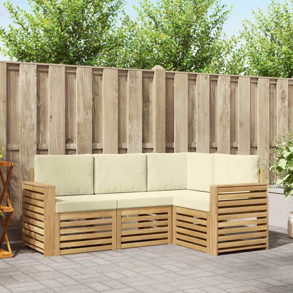 vidaXL Súpravy pohoviek 4 pcs Biela a krémová 191 x 132,5 x 73 cm