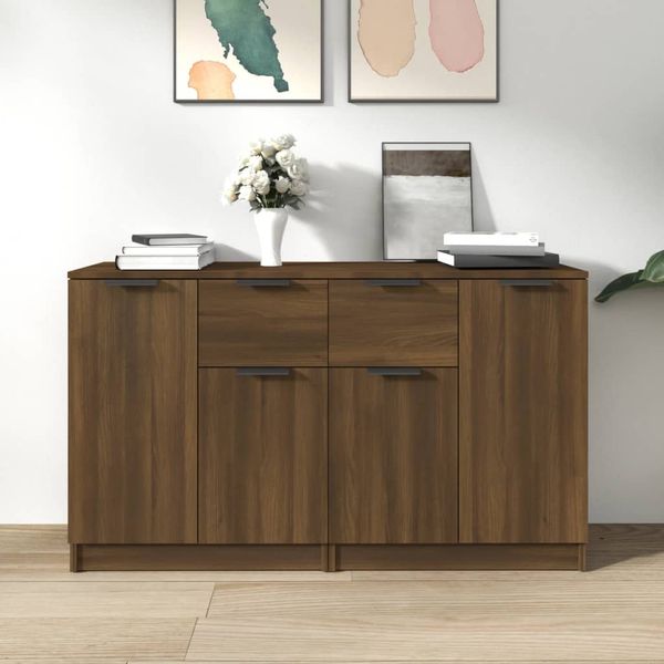 vidaXL Komody 2 ks hnedý dub 60x30x70 cm spracované drevo