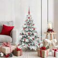 vidaXL Umelý vianočný stromček s 150 LED-i Biela 120 cm PE a PVC