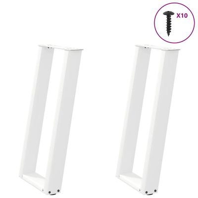 vidaXL Nohy ku konzolovému stolu v tvare U, 2 ks, biele, 28 x (72-73) cm, oceľové