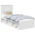 vidaXL Rám postele Biela 75 x 190 cm Masívne borovicové drevo