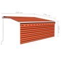 vidaXL Ručne zaťahovacia markíza tienidlo&LED 3,5x2,5 m oranžovo-hnedá