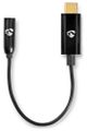 Nedis CCBW65950BK015 - USB-C Adaptér | USB-C Zástrčka – 3,5 mm Zásuvka | 0,15 m | Černý Redukce, USB-C (M) na 3,5mm jack (F), 15cm, černá