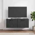 vidaXL Nástenná TV skrinka Čierna 78,5 x 41 x 30 cm Kompozitné drevo
