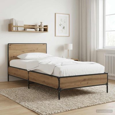 vidaXL Rám postele s čelom Dub artisan 80 x 200 cm Kompozitné drevo