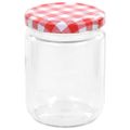 vidaXL Zaváracie poháre s bielo-červenými viečkami 96 ks 230 ml sklo