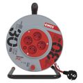 Predlužovací kábel EMOS P19430 na bubne 30 m / 4 zásuvky / červený / PVC / 230 V / 1 mm2