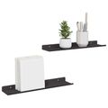 vidaXL Závesná polica 2 ks Čierny 40 x 8,5 x 2,5 cm Oceľ