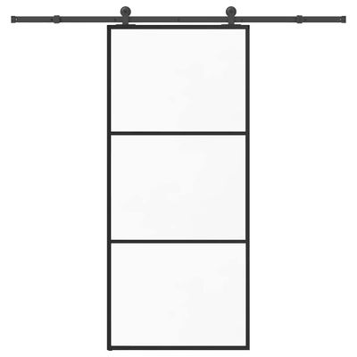 vidaXL Posuvné dvere s kovaním ESG sklo a hliník 90x205 cm