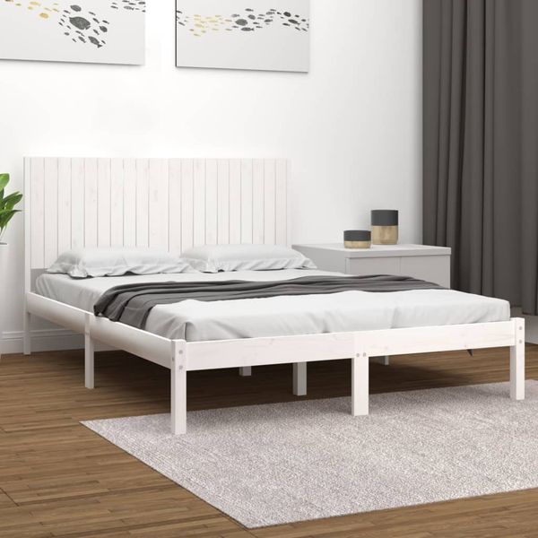 vidaXL Posteľ bez matraca biela 200x200 cm masívna borovica