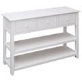 vidaXL Komoda biela 115x30x76 cm drevená