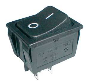 Prepínač kolískový   2pol./4pin  ON-OFF 250V/15A  čierny