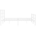 vidaXL Kovový rám postele s predným a zadným čelom biely 183x213 cm