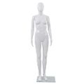 vidaXL Dámska figurína, sklenený podstavec, lesklá biela 175 cm