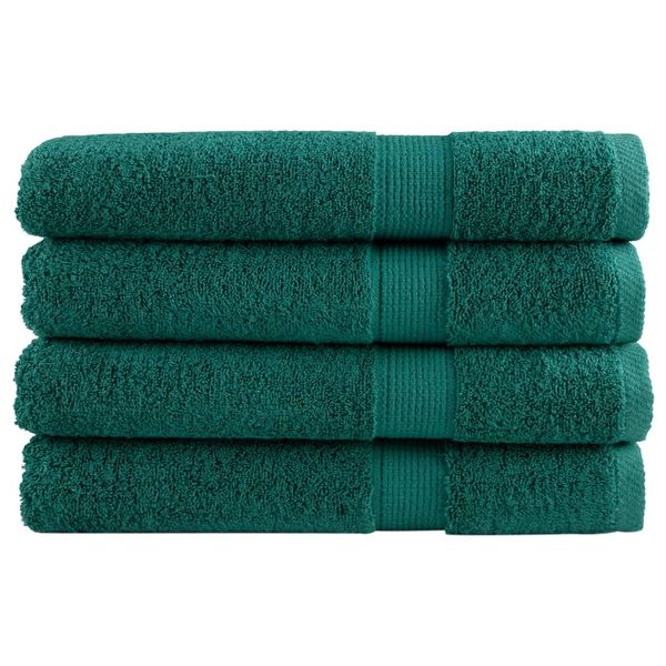 vidaXL Prémiové uteráky SOLUND 4 ks zelené 100x200cm 600 g/m2