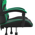 vidaXL Otočná herná stolička čierna a zelená umelá koža