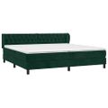 vidaXL Posteľný rám boxsping s matracom tmavozelený 200x200 cm zamat