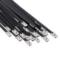 vidaXL Viazací pás na káble 25 ks 4,6 x 450 mm Čierna
