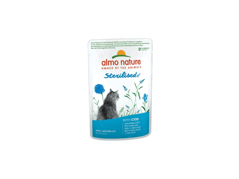 Almo Nature HOLISTIC Sterilized Cat - COD kapsička pre sterilizované mačky - treska, 70g