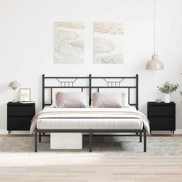 vidaXL Nočný stolík 2 pcs Čierny dub 40 x 35 x 50 cm Kompozitné drevo